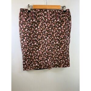 Merona Skirt Women's Size 8‎ Brown Multicolor Pencil Below Knee